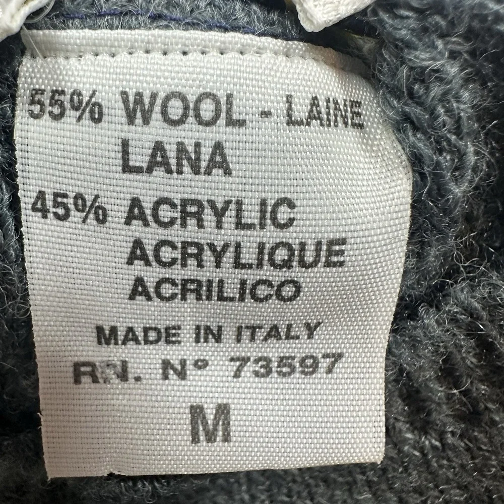 Vintage FIJI Men's Wool Blend Turtleneck Sweater M‎ Green Made in Italy 90s